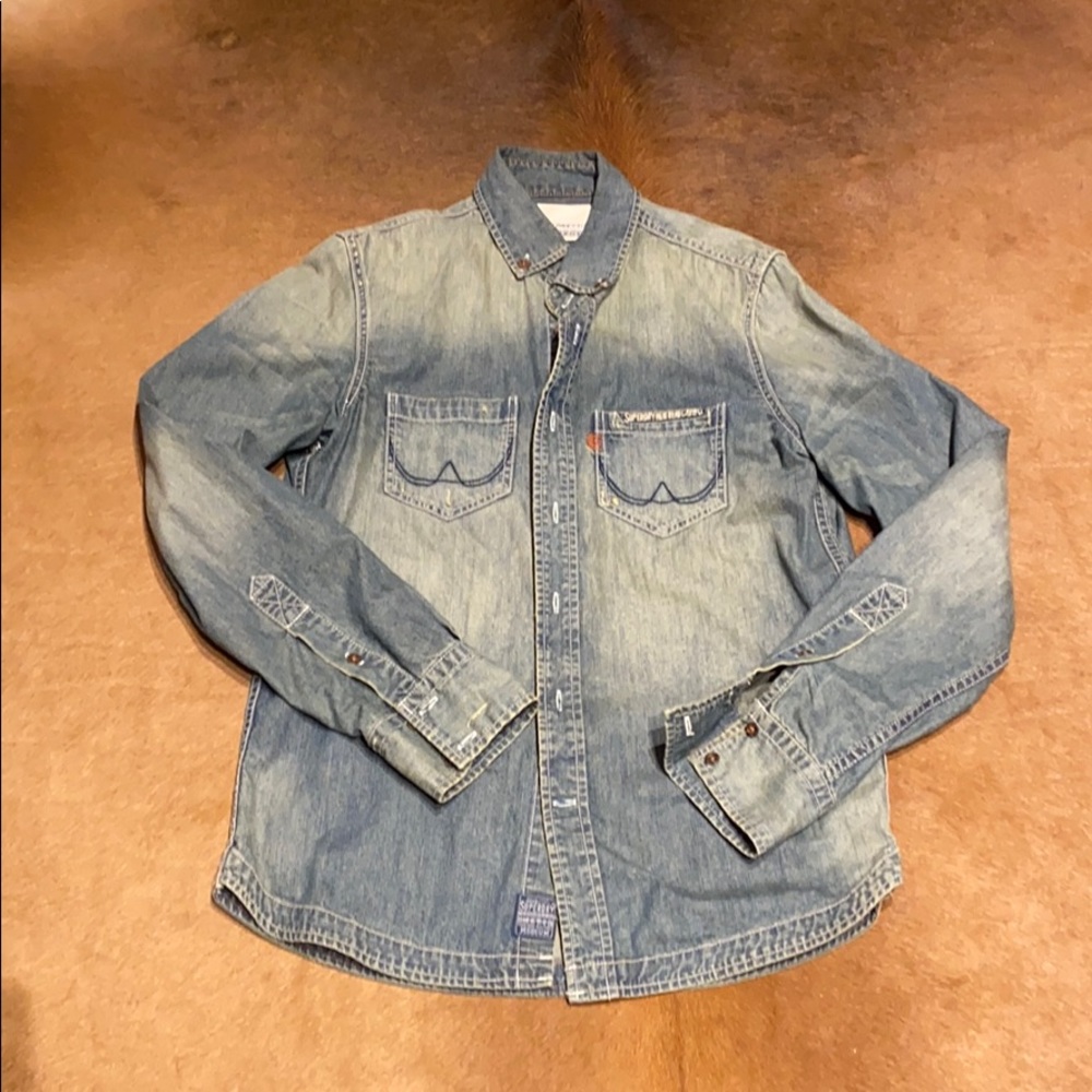 Superdry Denim Shirt - Size Medium